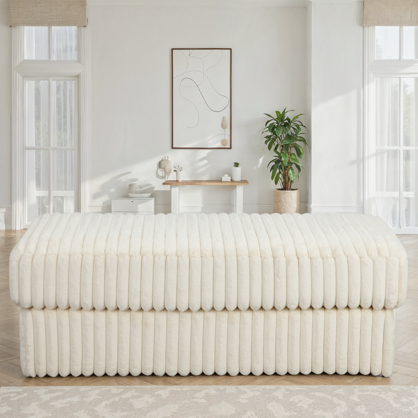 Pouf en tissu, 120x60xH45CM - VITO