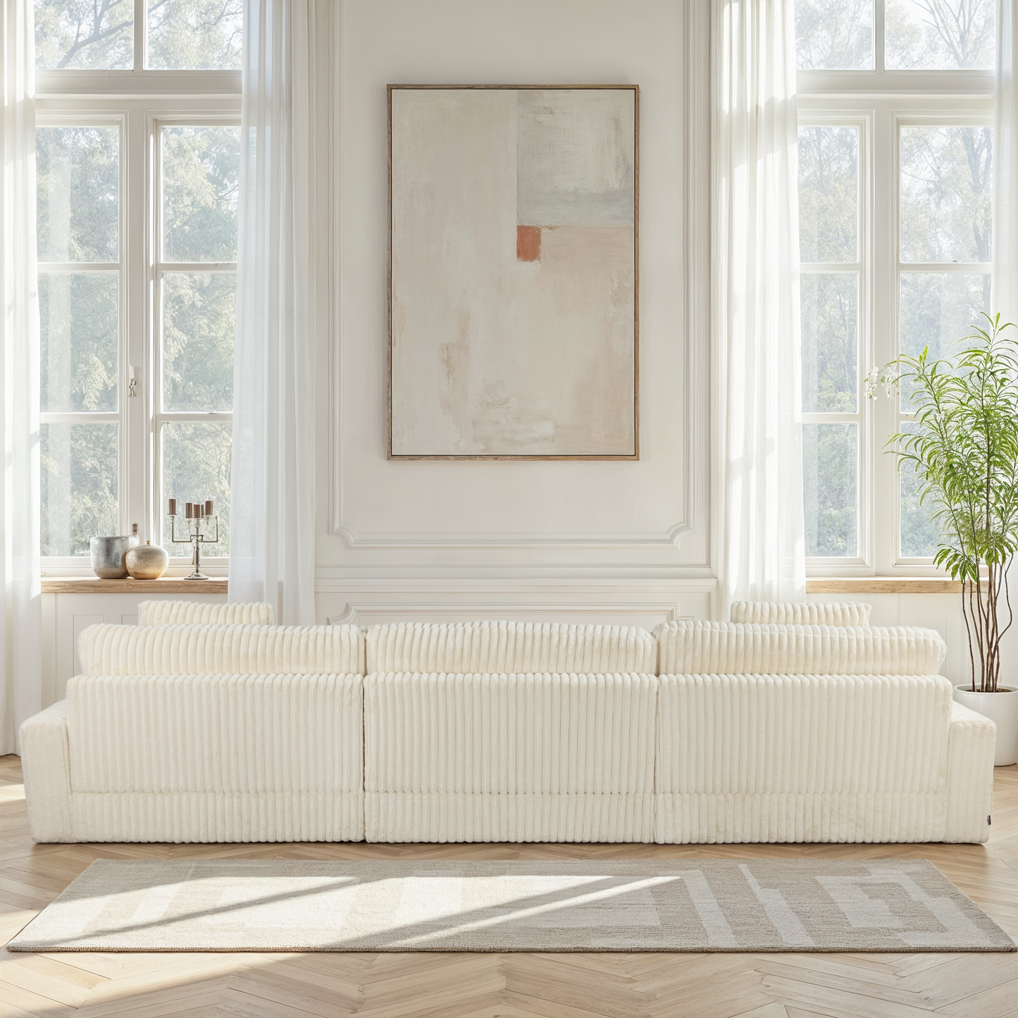 Canapé angle velours réversible  tissu doux - VITO