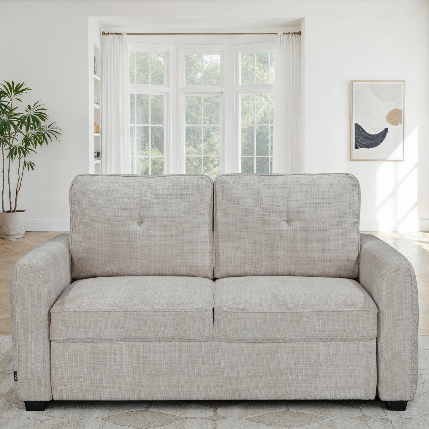 Canapé lit clic-clac convertible en tissu anti tache, 171x105xH95CM - GIANNA