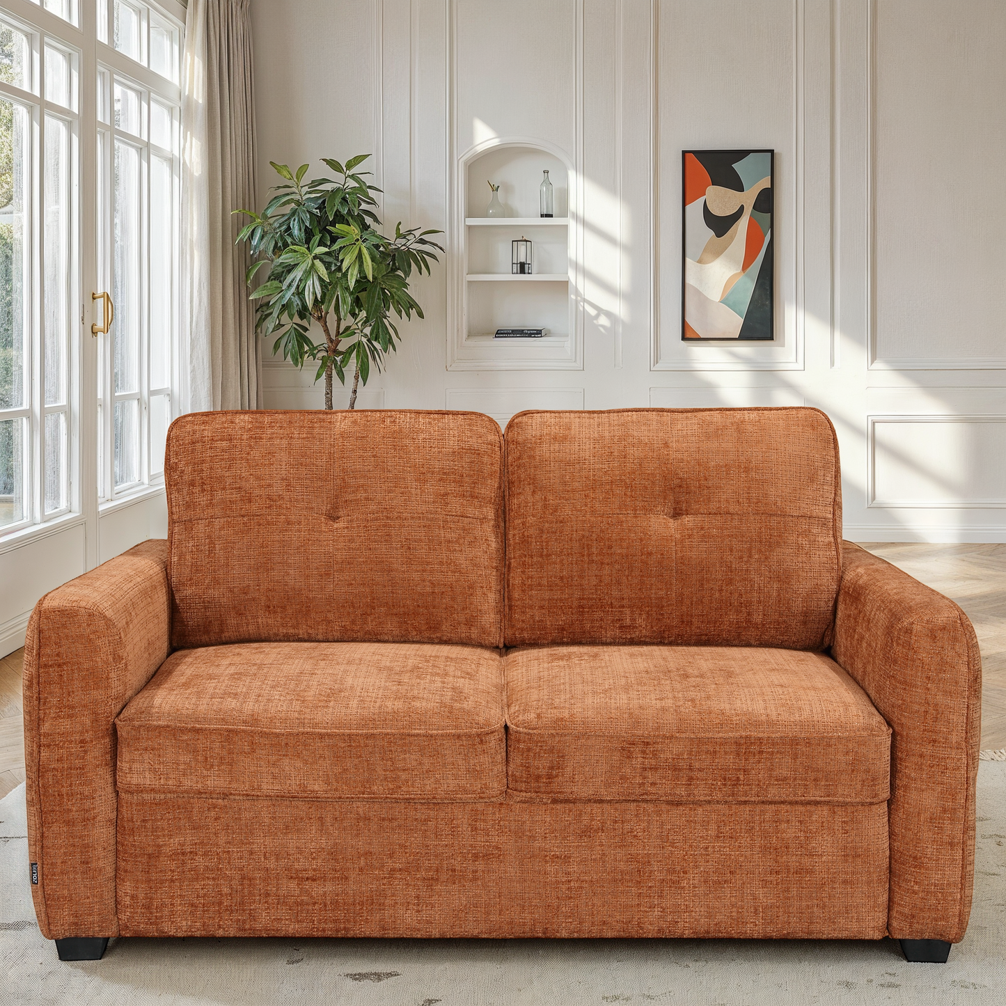 Canapé lit clic-clac convertible en tissu anti tache, 171x105xH95CM - GIANNA