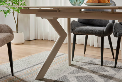 Table à manger extensible avec plateau en céramique, 140/200x80xH76CM - ARIA