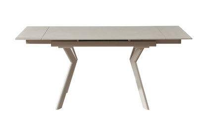 Table à manger extensible avec plateau en céramique, 140/200x80xH76CM - ARIA