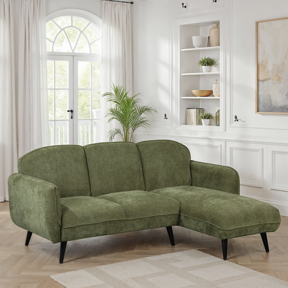 Canapé d'angle en tissu anti tache, 195x135xH84CM - CLARA