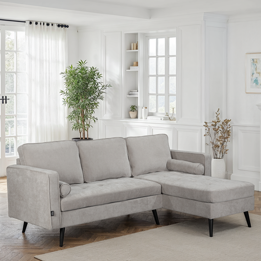 Canapé d'angle en tissu anti tache, 210x149xH91CM - SASHA