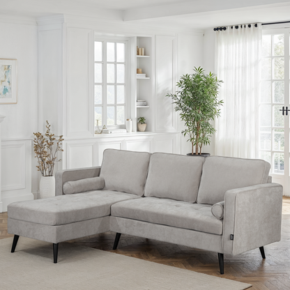 Canapé d'angle en tissu anti tache, 210x149xH91CM - SASHA