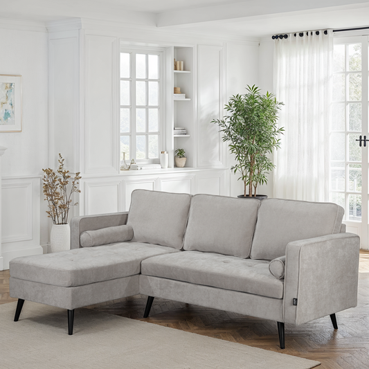 Canapé d'angle en tissu anti tache, 210x149xH91CM - SASHA