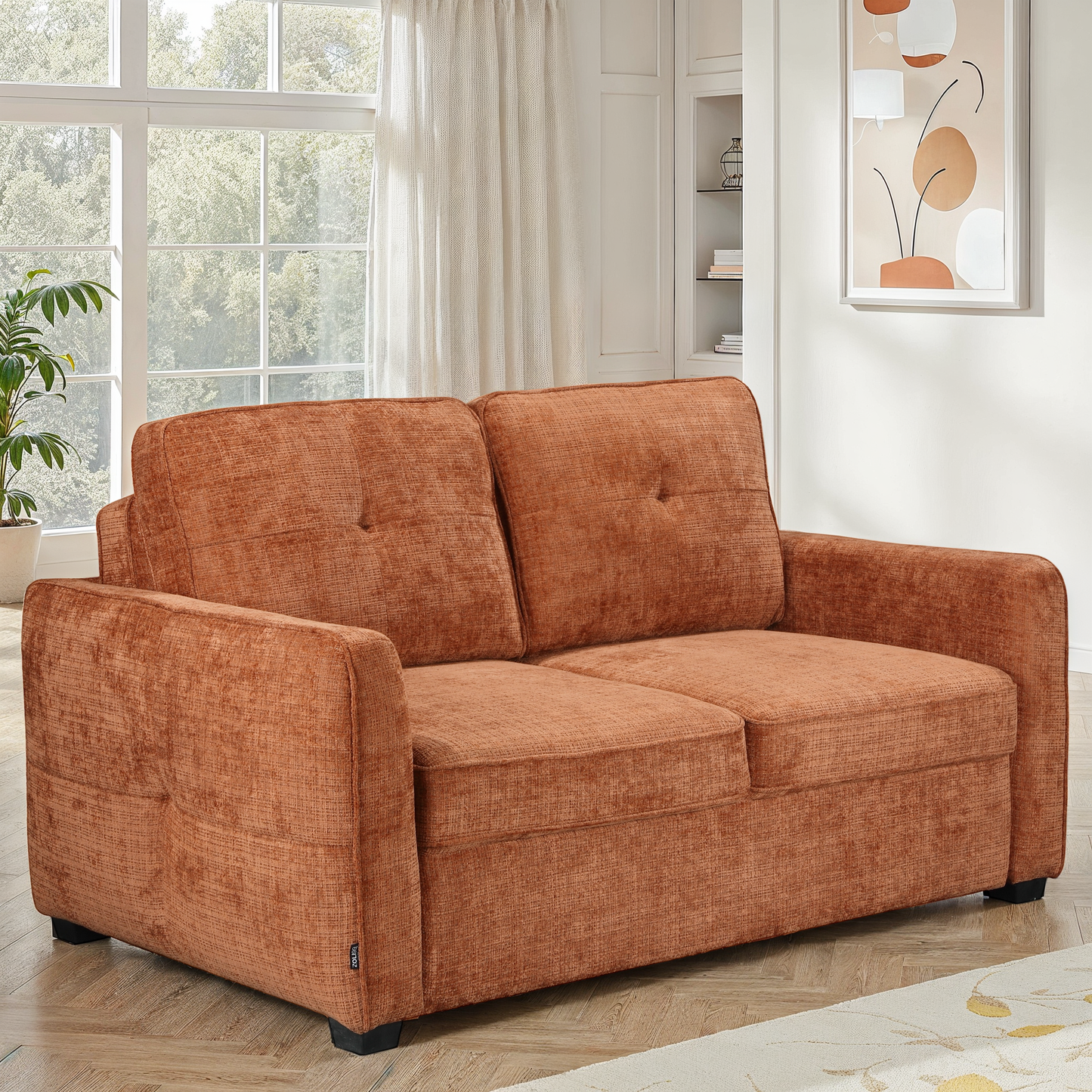 Canapé lit clic-clac convertible en tissu anti tache, 171x105xH95CM - GIANNA