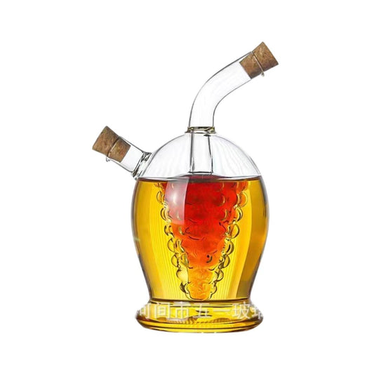 Bouteille d'huile en verre transparent