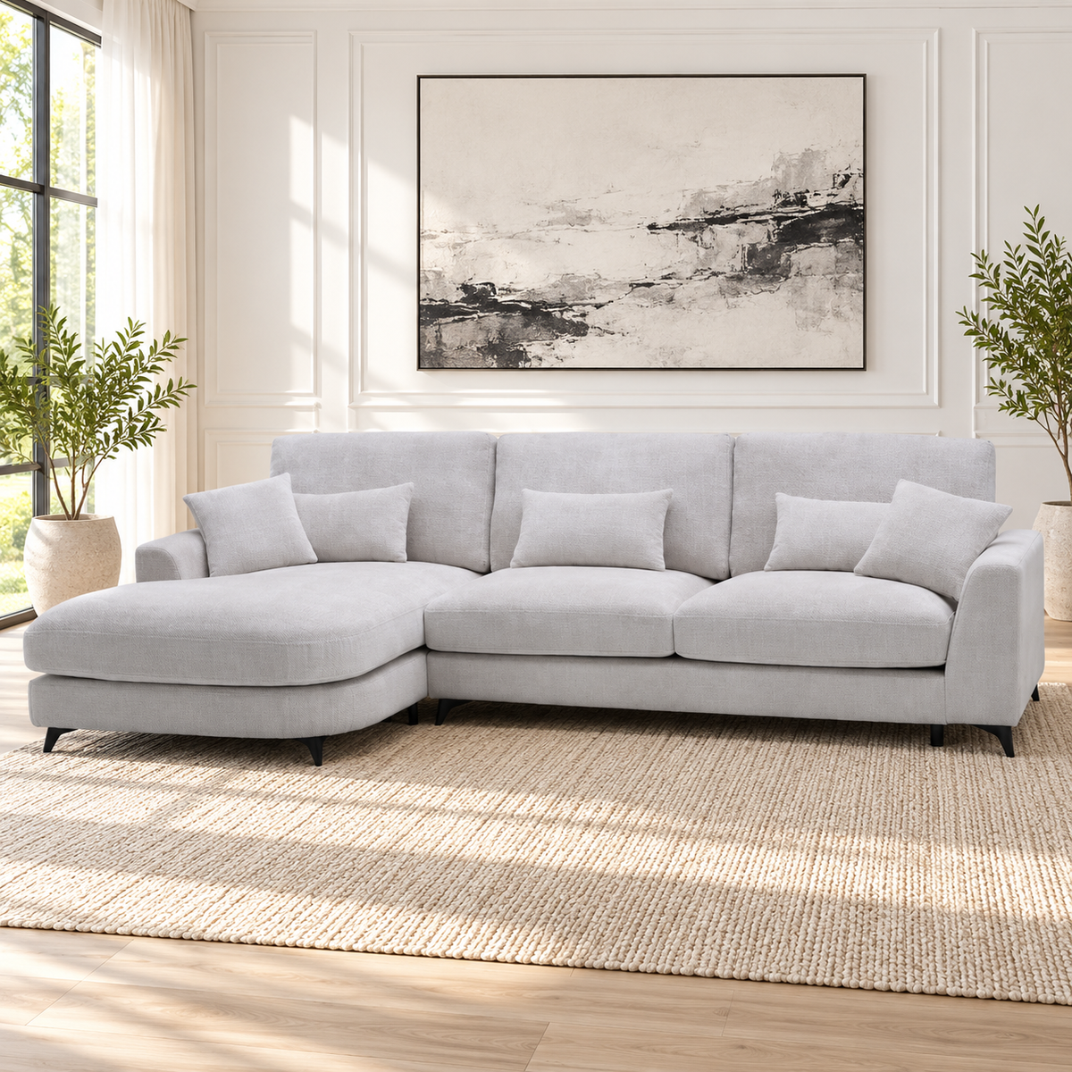Canapé angle en tissu, 315x180xH95CM - DAXO