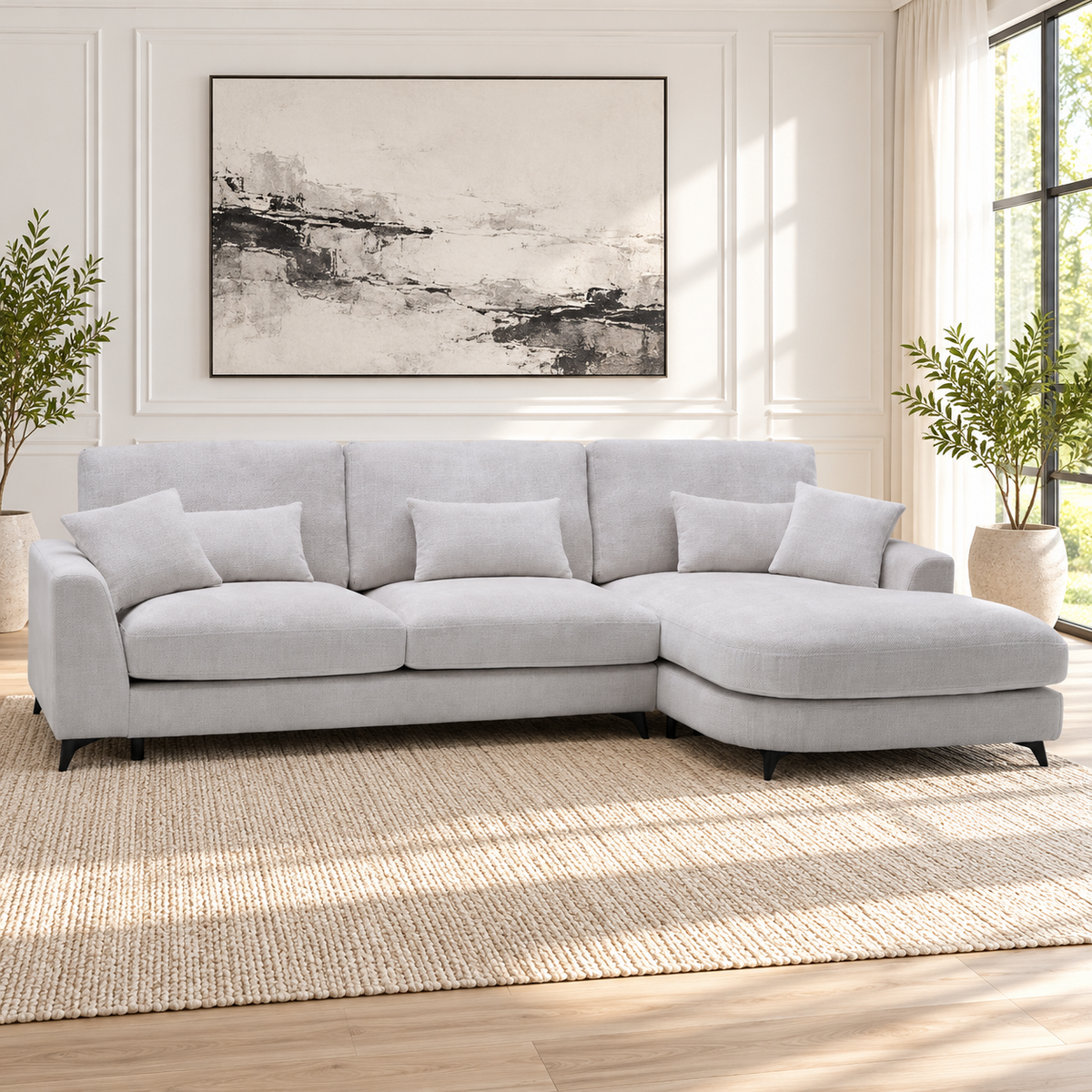 Canapé angle en tissu, 315x180xH95CM - DAXO