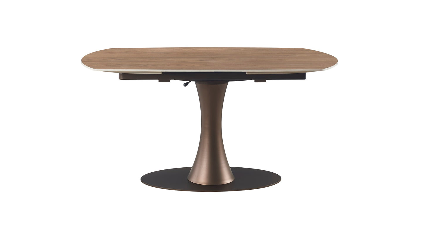 NALA Table à manger extensible avec plateau en céramique, 160/240x90xH76/74CM