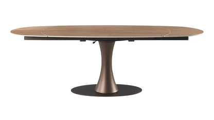 NALA Table à manger extensible avec plateau en céramique, 160/240x90xH76/74CM