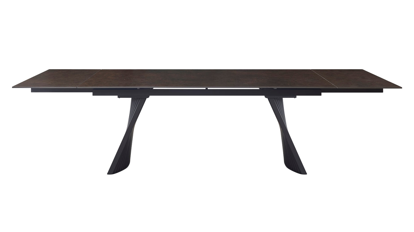 Table à manger extensible avec plateau en céramique, 199,5/298,5x100xH76CM AMBRA