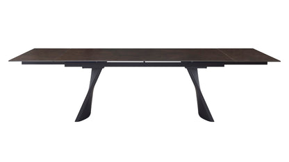 Table à manger extensible avec plateau en céramique, 199,5/298,5x100xH76CM AMBRA
