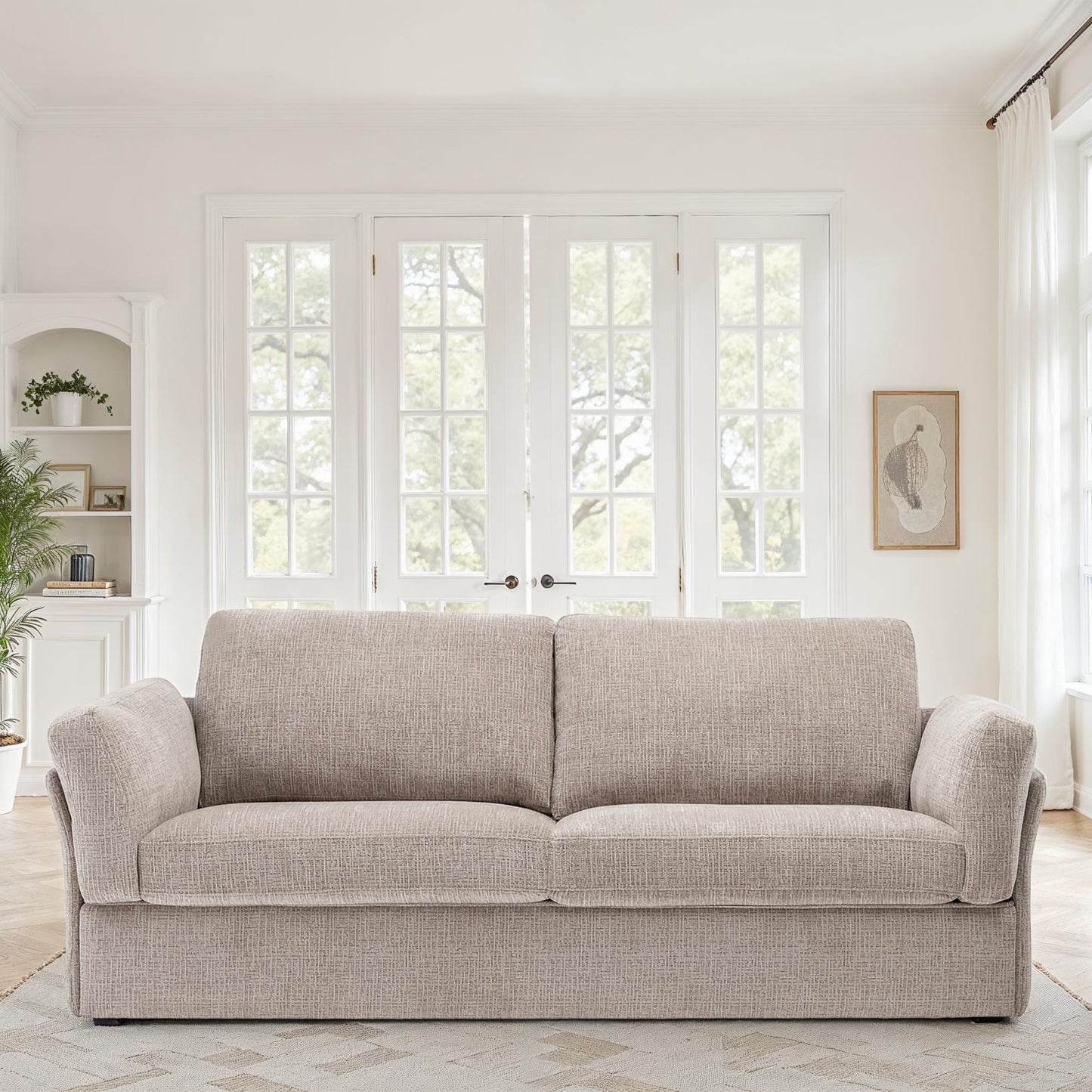 Canapé / fauteuil en tissu anti tache, H87CM - LUCIA