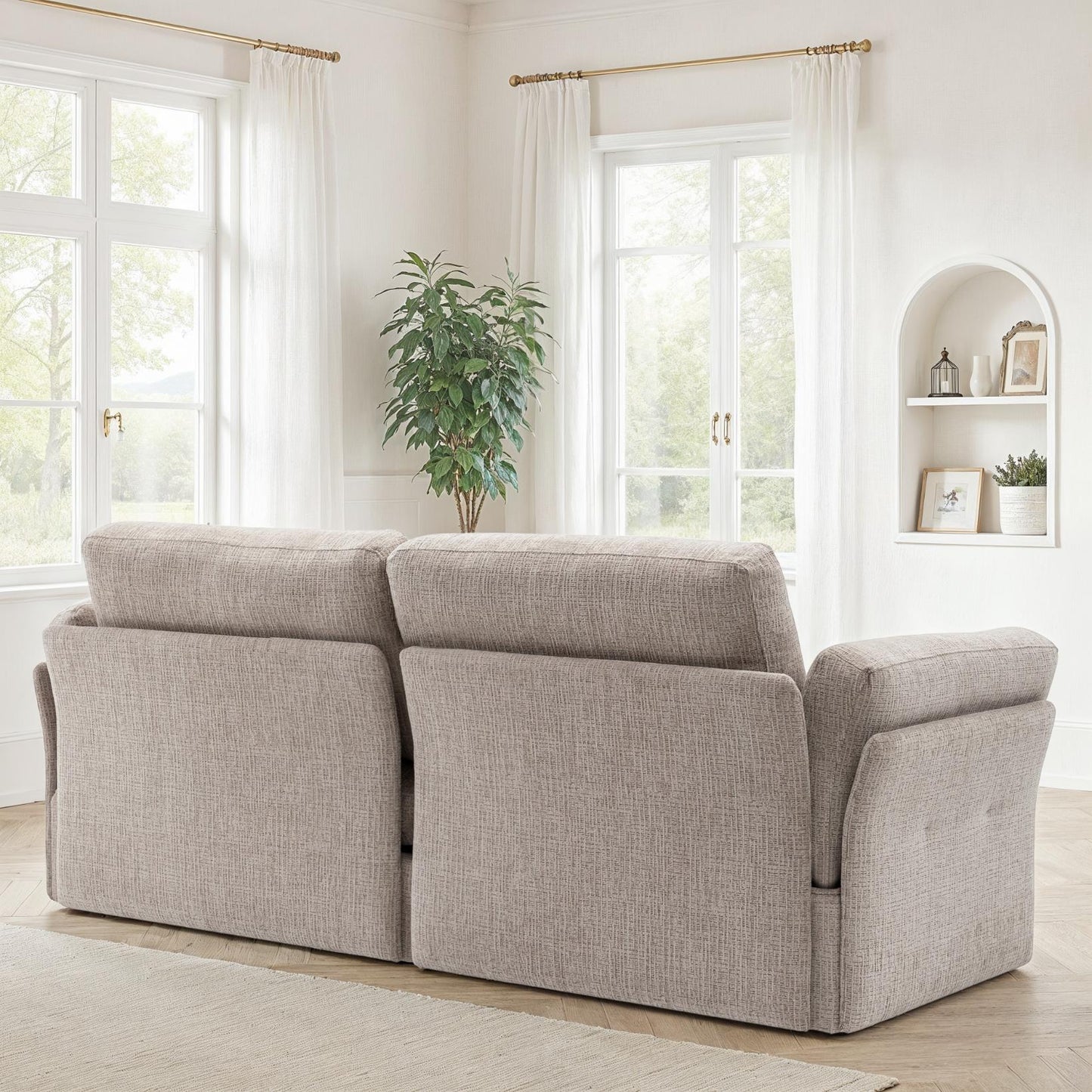 Canapé / fauteuil en tissu anti tache, H87CM - LUCIA