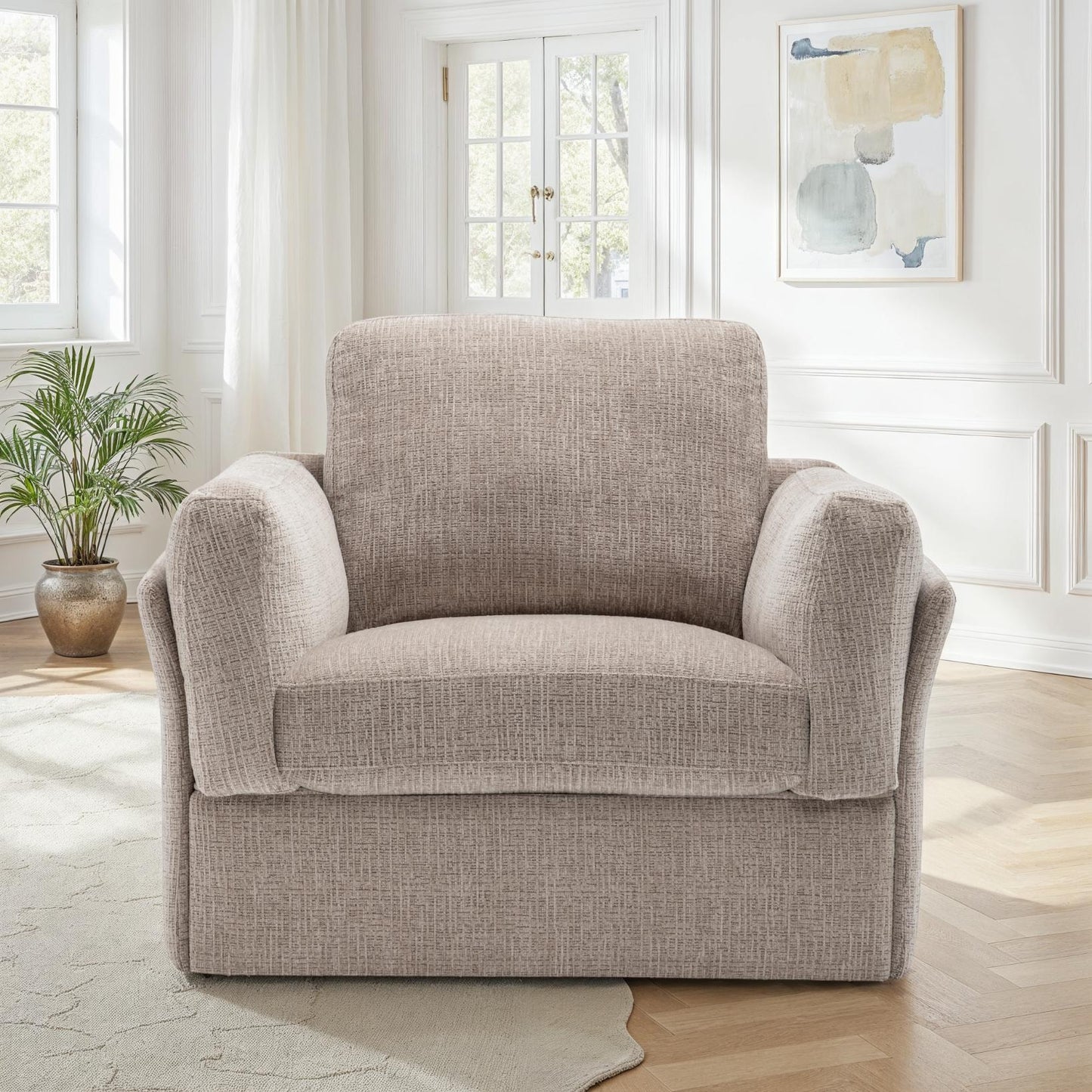 Canapé / fauteuil en tissu anti tache, H87CM - LUCIA