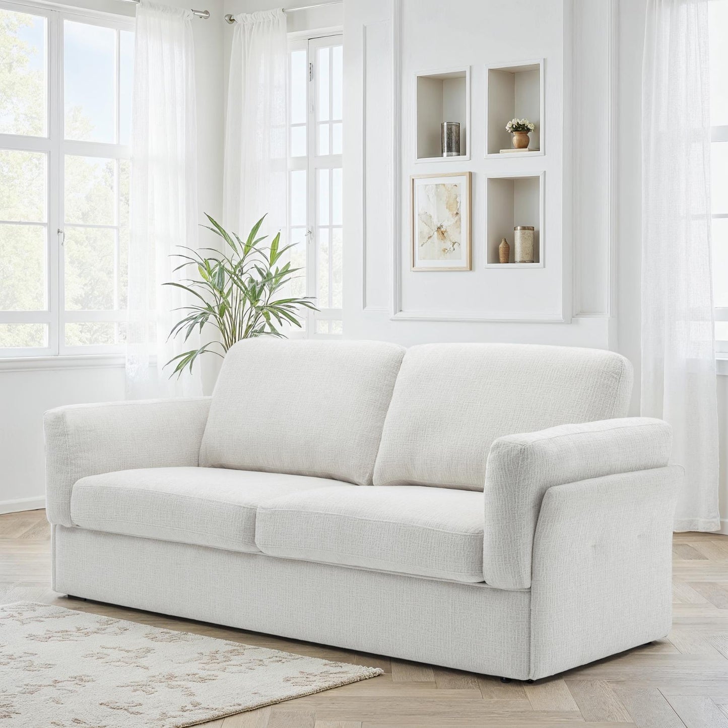 Canapé / fauteuil en tissu anti tache, H87CM - LUCIA