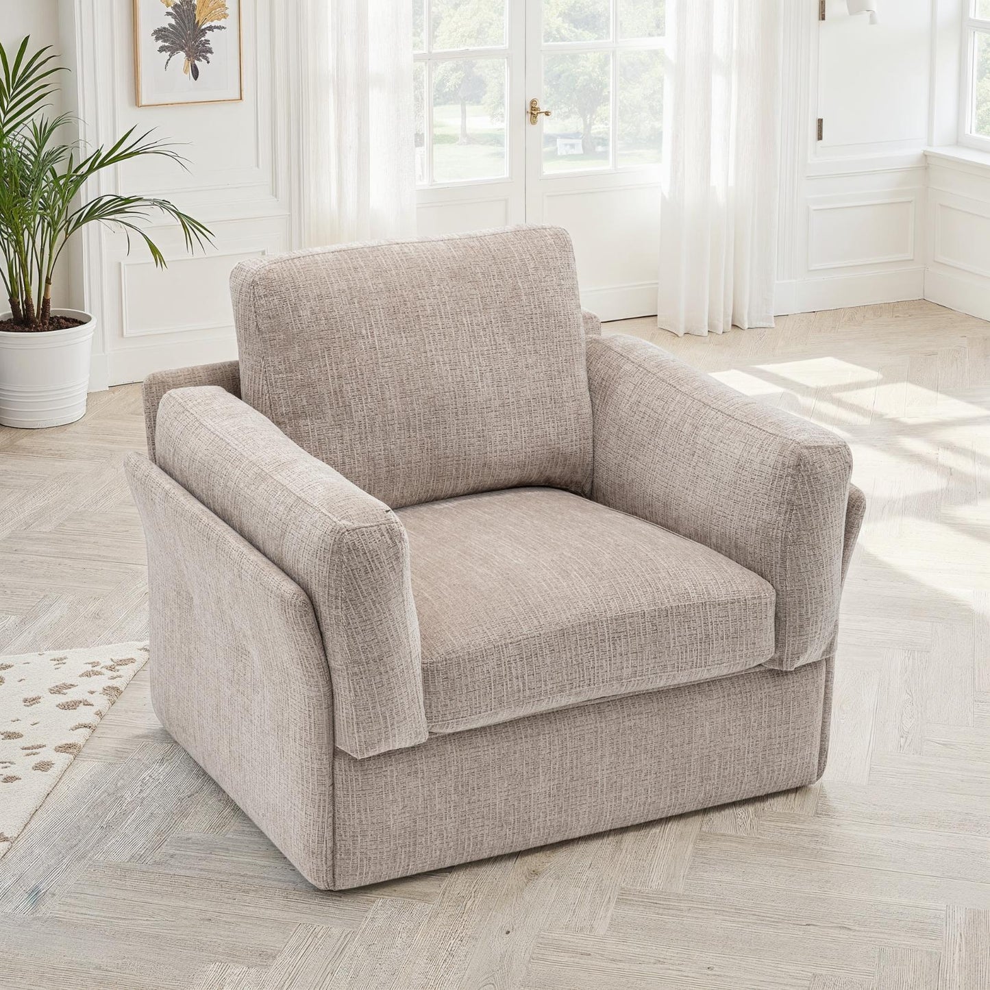 Canapé / fauteuil en tissu anti tache, H87CM - LUCIA