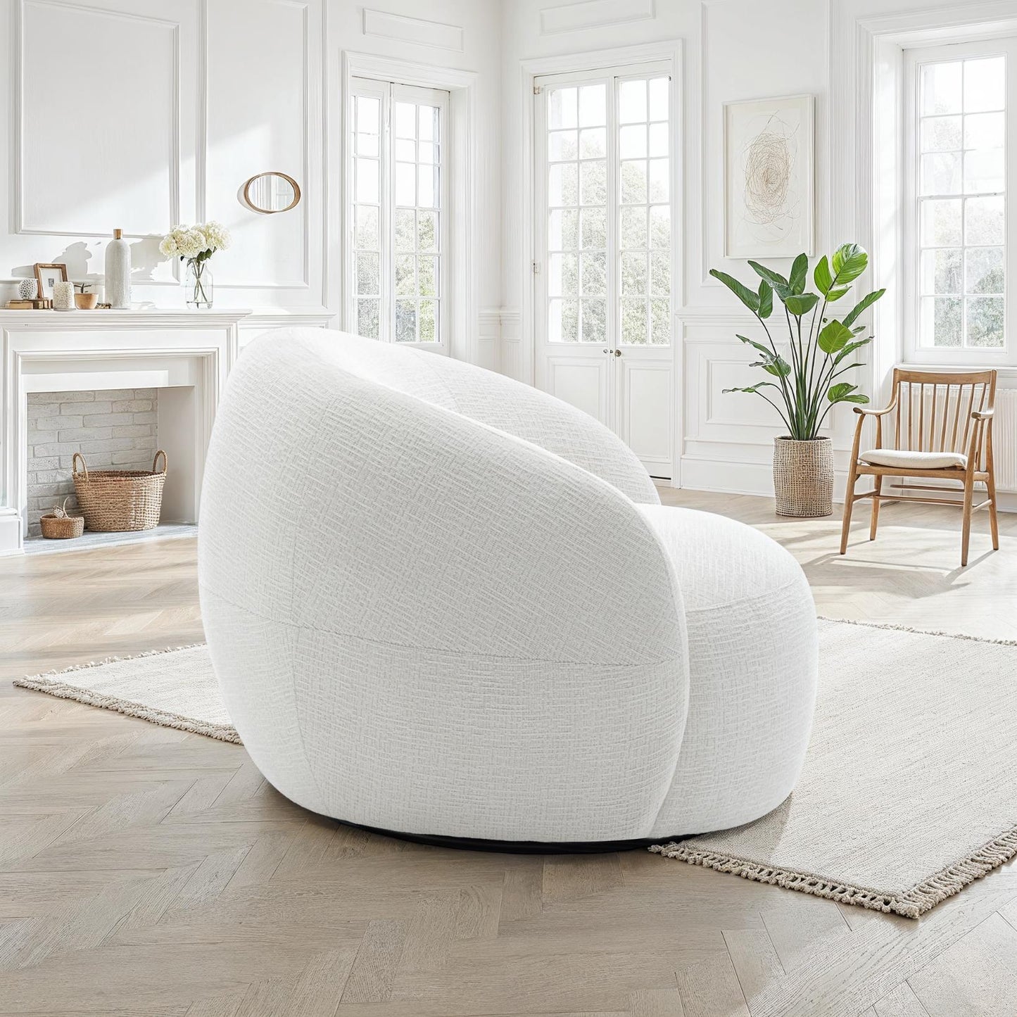 Fauteuil pivotant en tissu anti tache, 89x91xH72CM - INERA