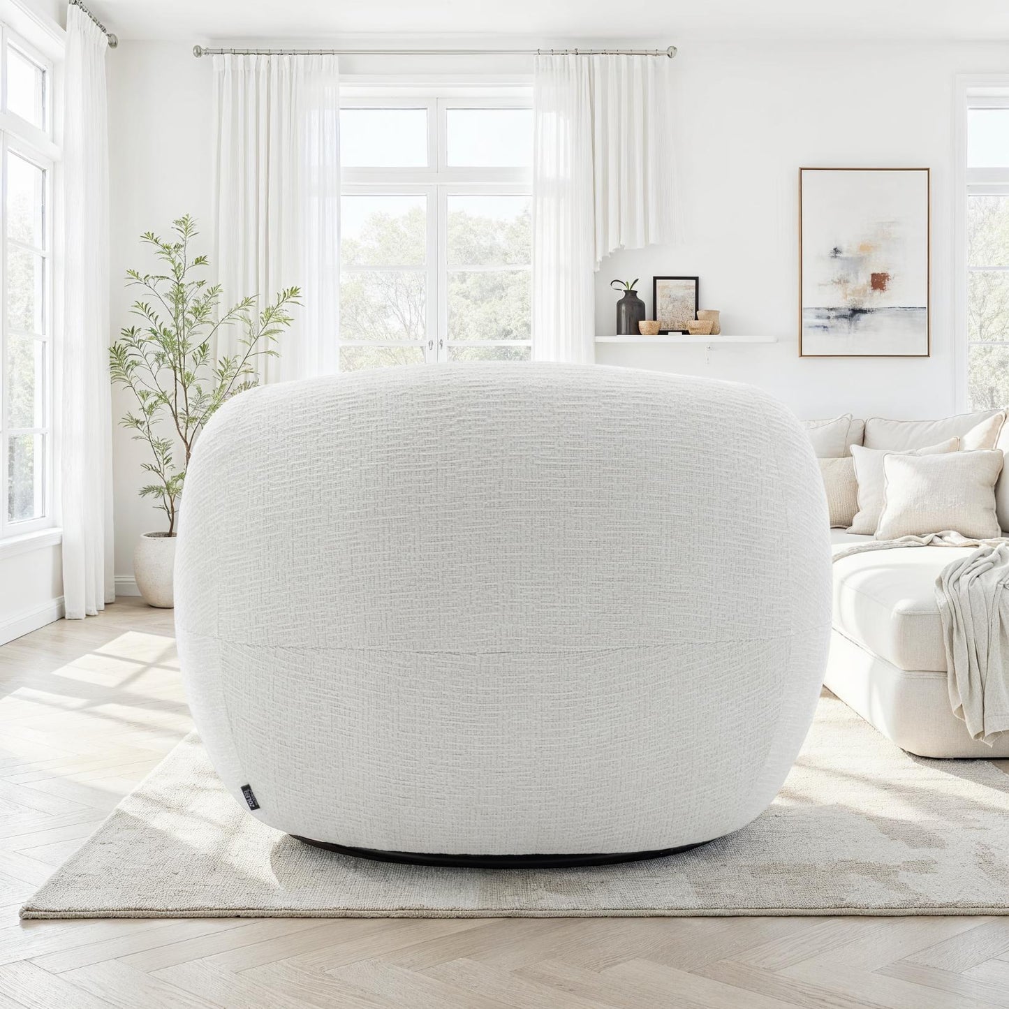 Fauteuil pivotant en tissu anti tache, 89x91xH72CM - INERA