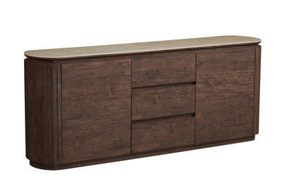 Buffet en particules de bois plateau céramique, 200x40xH80CM - JAPANDI