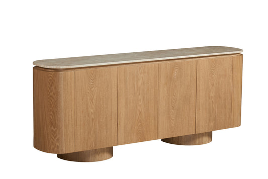 Buffet en particules de bois plateau céramique, H80CM - JAPANDI