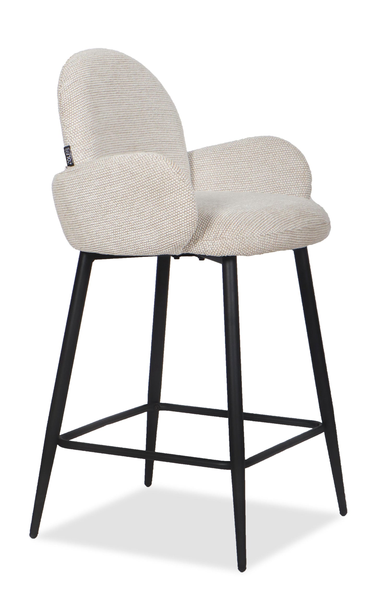 Chaise Haute Tabouret de bar en tissu anti tache, 57x55xH108CM ( 65 cm hauteur assise)- EDEN