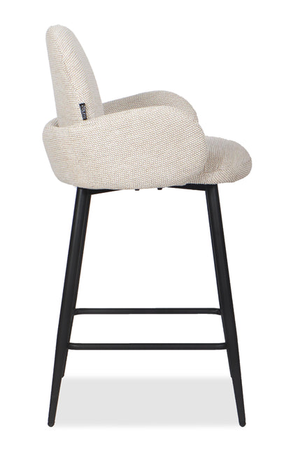 Chaise Haute Tabouret de bar en tissu anti tache, 57x55xH108CM ( 65 cm hauteur assise)- EDEN