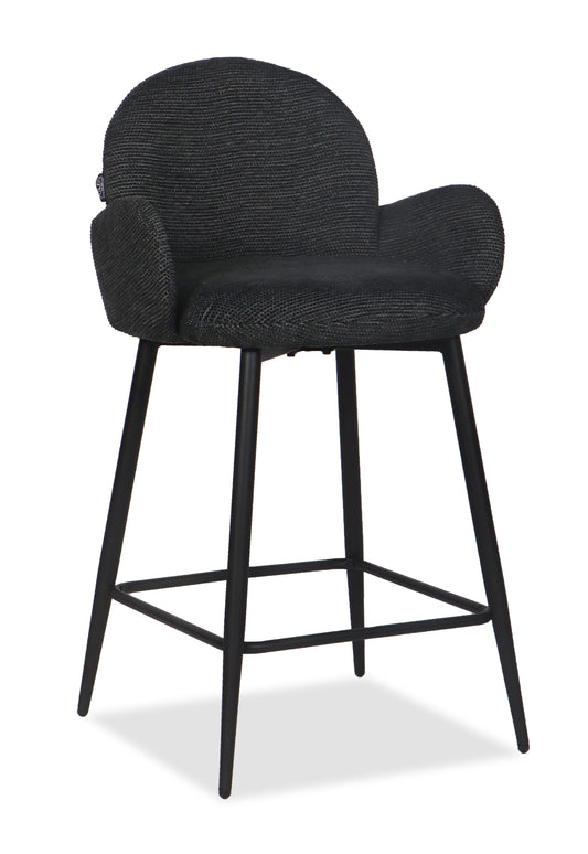 Chaise Haute Tabouret de bar en tissu anti tache, 57x55xH108CM ( 65 cm hauteur assise)- EDEN