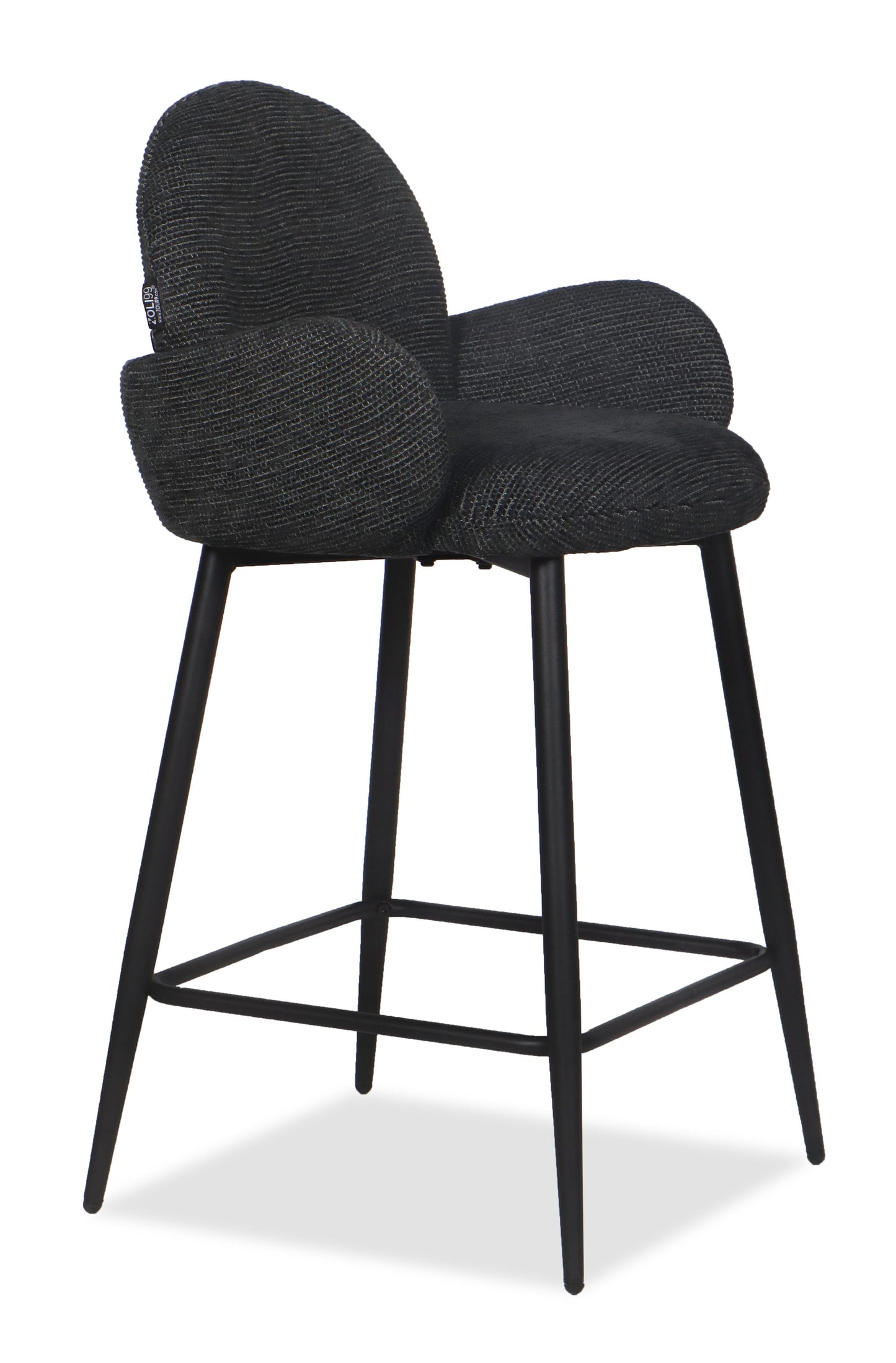 Chaise Haute Tabouret de bar en tissu anti tache, 57x55xH108CM ( 65 cm hauteur assise)- EDEN