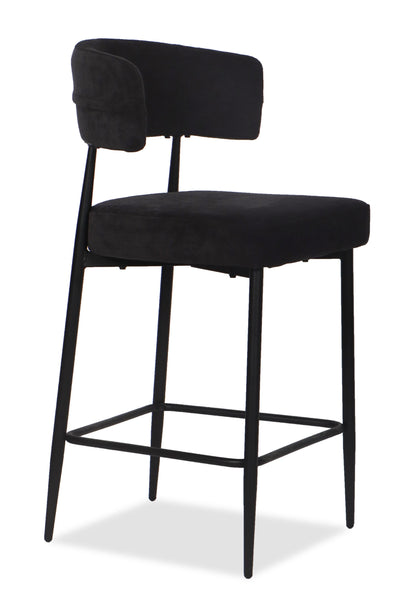 Chaise Haute Tabouret de bar en tissu anti tache, 51x51xH96CM - YAARA ( 65 cm hauteur assise)