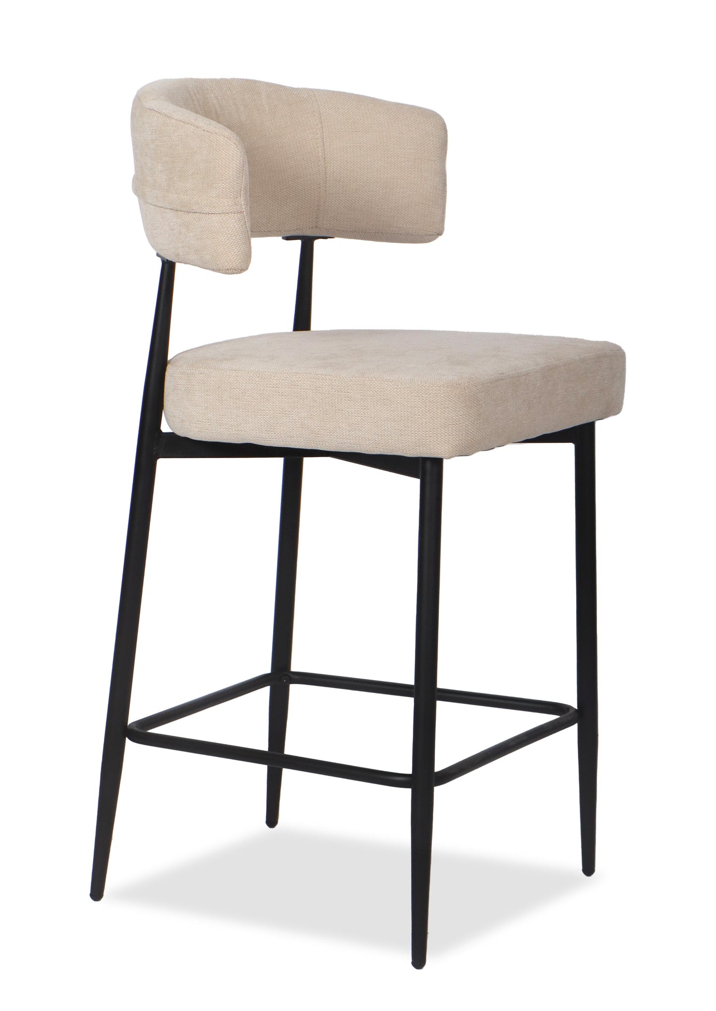 Chaise Haute Tabouret de bar en tissu anti tache, 51x51xH96CM - YAARA ( 65 cm hauteur assise)