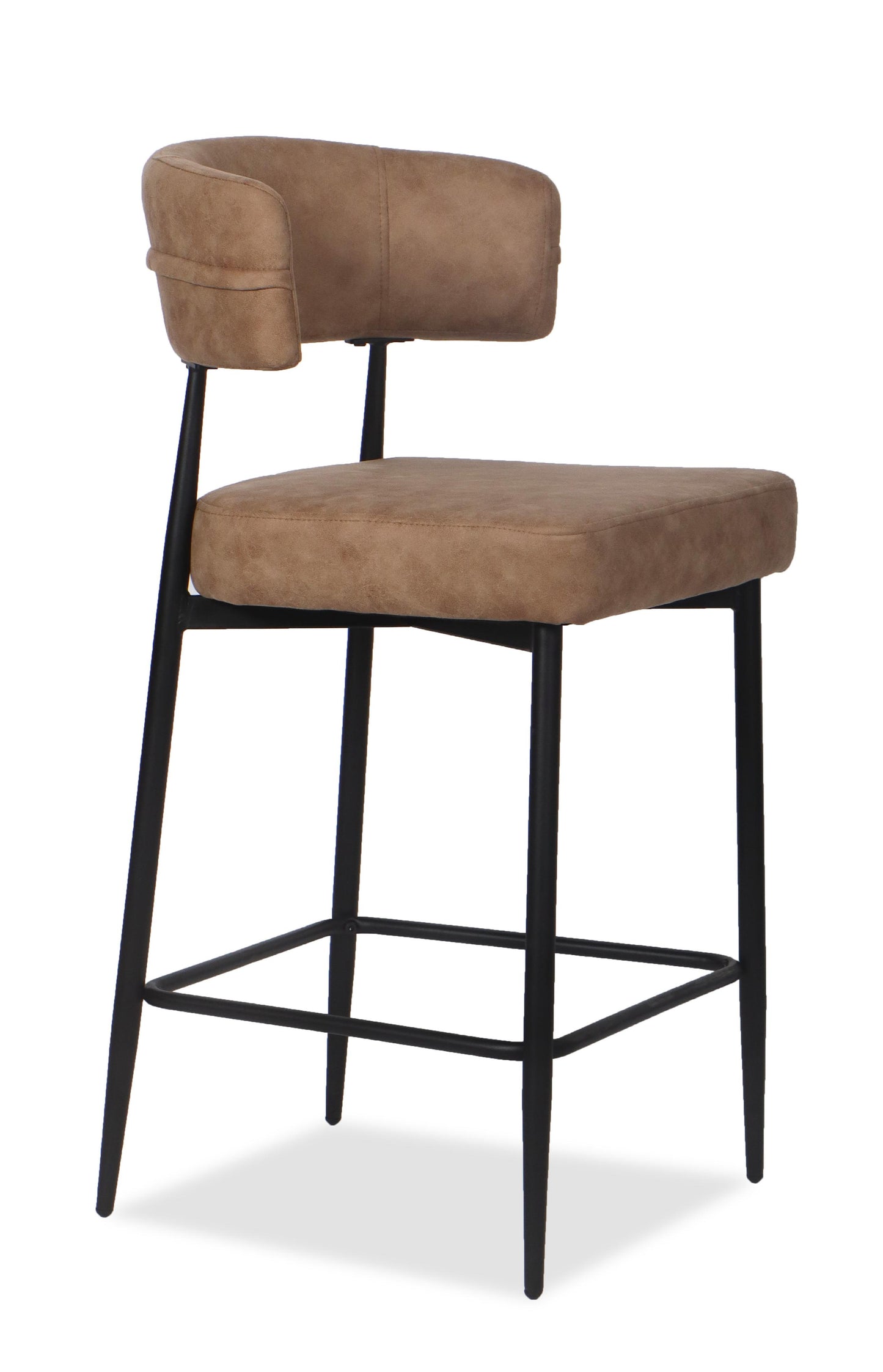 Chaise Haute Tabouret de bar en tissu anti tache, 51x51xH96CM - YAARA ( 65 cm hauteur assise)