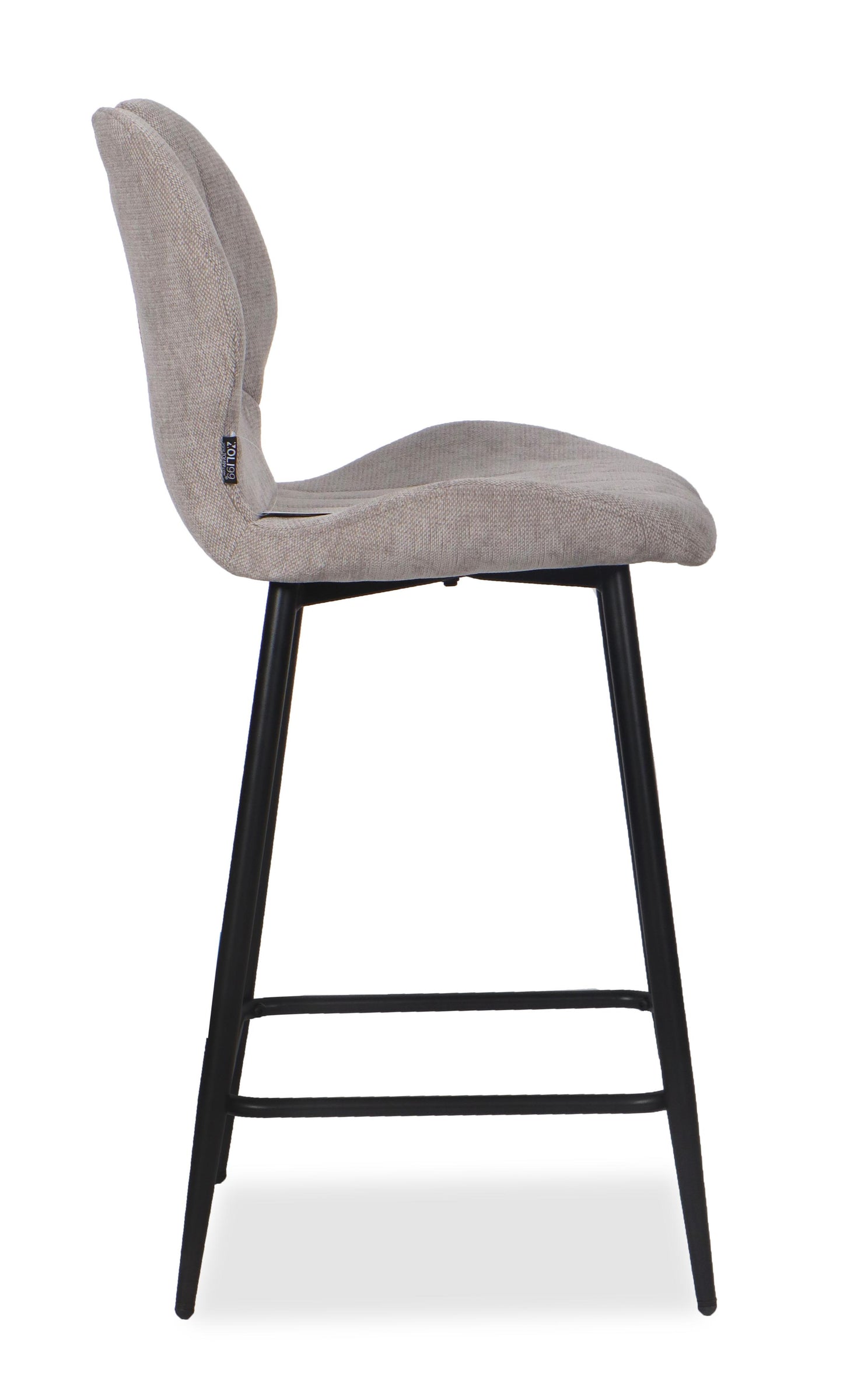 Chaise Haute Tabouret de bar en tissu anti tache, 60x48xH95CM - YAEL ( 65 cm hauteur assise)
