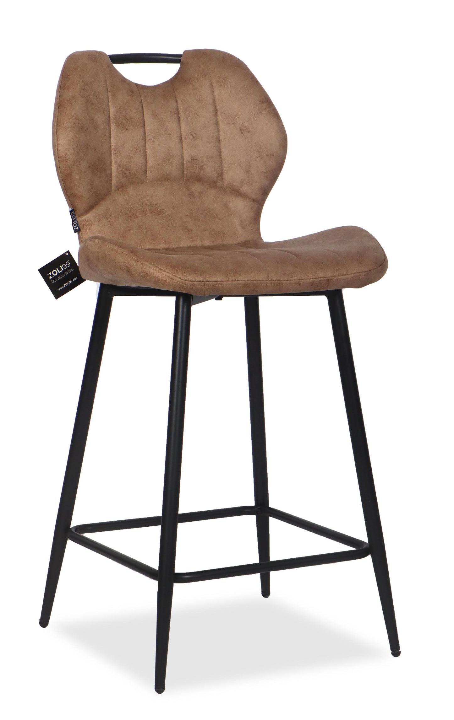 Chaise Haute Tabouret de bar en tissu anti tache, 60x48xH95CM - YAEL ( 65 cm hauteur assise)