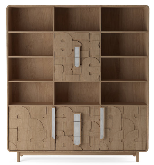 Vaisselier en bois de manguier, 200x40xH220CM - BELLA