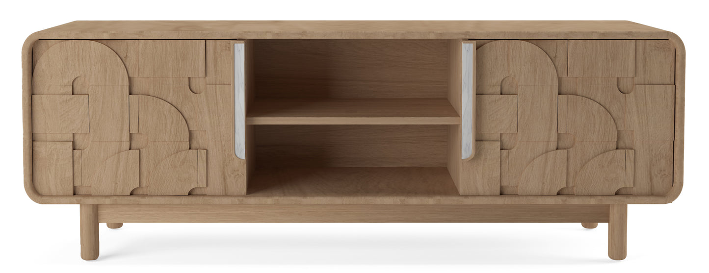 Meuble TV en bois de manguier, 160x40xH55CM - BELLA