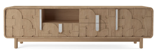 Meuble TV en bois de manguier, 200x40xH55CM - BELLA