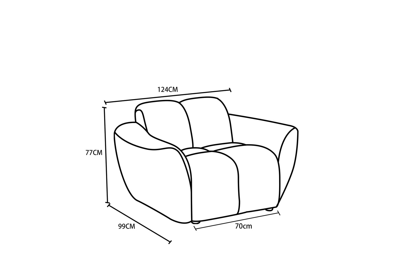 Canapé / fauteuil en tissu anti tache - LILO