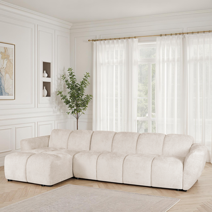 Canapé d'angle en tissu anti tache, 317x163xH77CM - LILO