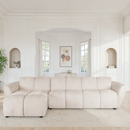 Canapé d'angle en tissu anti tache, 317x163xH77CM - LILO