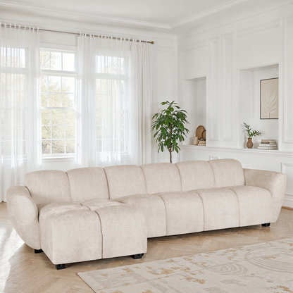 Canapé d'angle en tissu anti tache, 317x163xH77CM - LILO