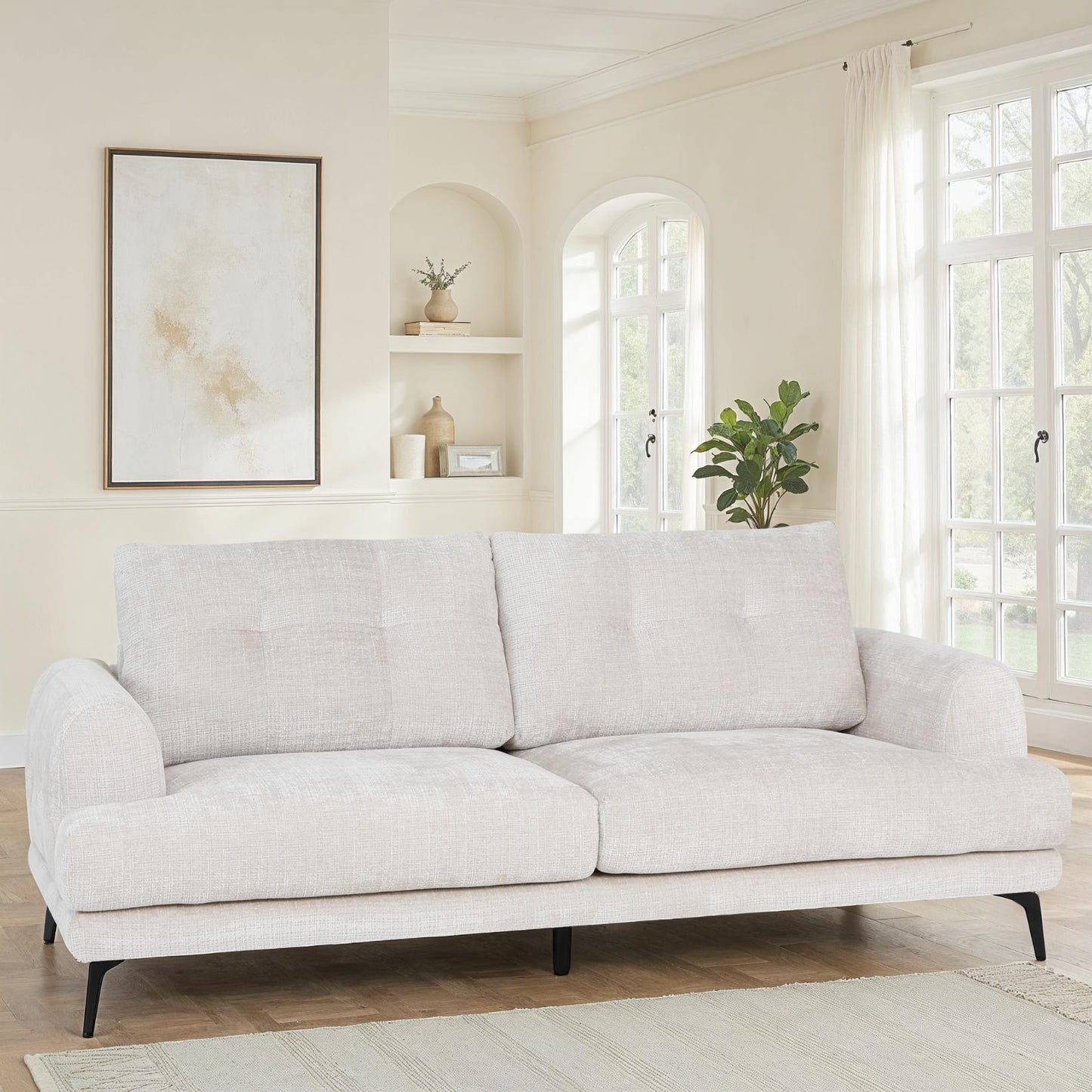 Canapé / fauteuil en tissu anti tache, H89CM - FUJI