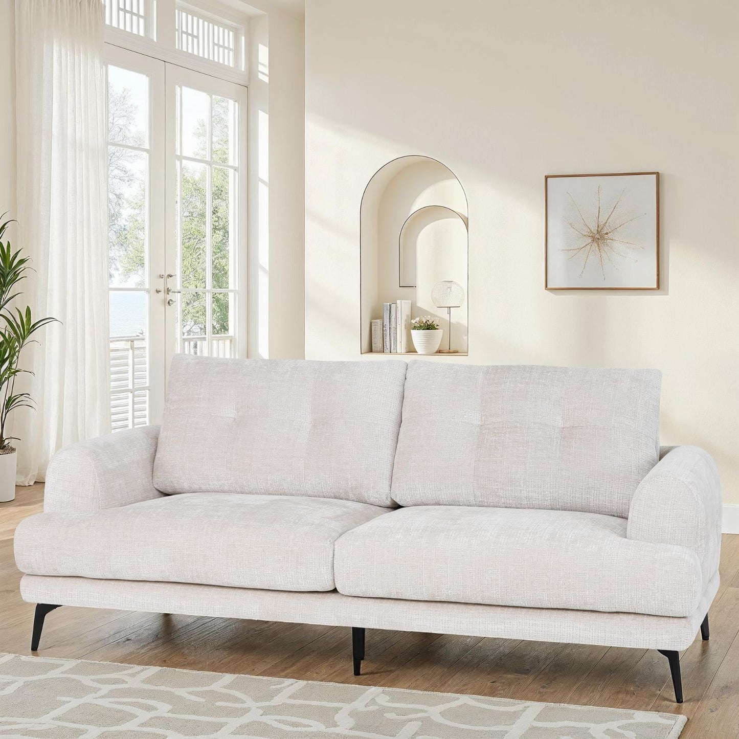 Canapé / fauteuil en tissu anti tache, H89CM - FUJI