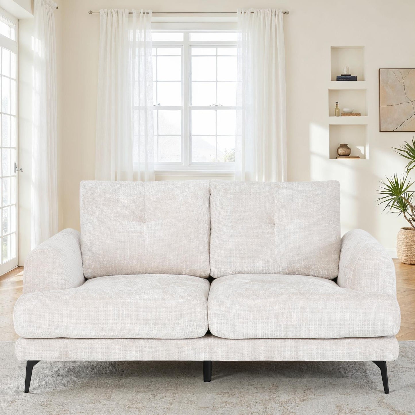 Canapé / fauteuil en tissu anti tache, H89CM - FUJI