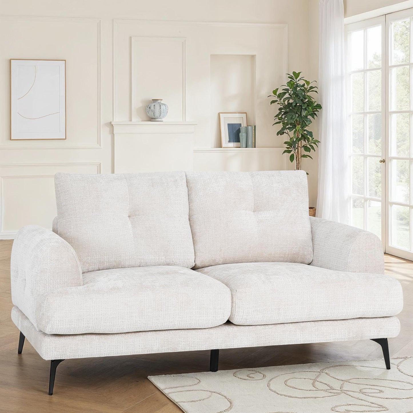 Canapé / fauteuil en tissu anti tache, H89CM - FUJI