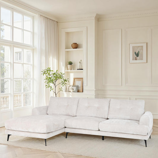 Canapé d'angle en tissu anti tache, 297x159xH89CM - FUJI