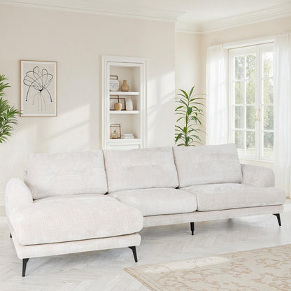 Canapé d'angle en tissu anti tache, 297x159xH89CM - FUJI