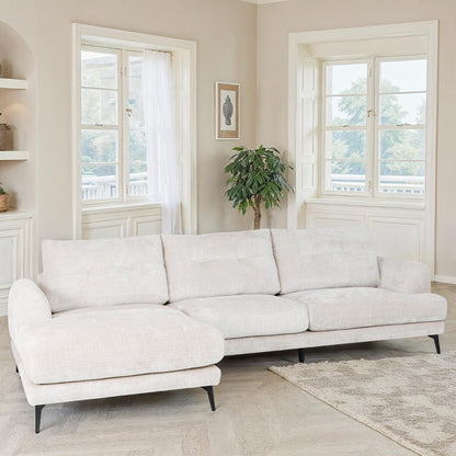 Canapé d'angle en tissu anti tache, 297x159xH89CM - FUJI